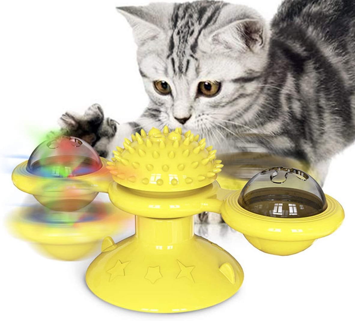 Catnip Carousel With LED Light & Suction Cup