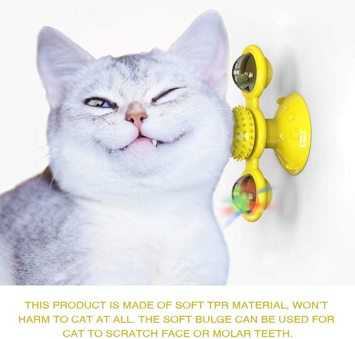 Catnip Carousel With LED Light & Suction Cup