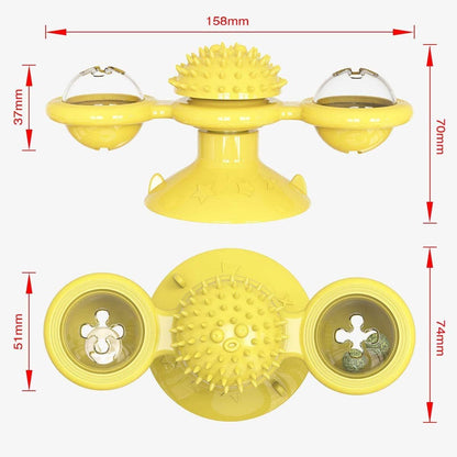 Catnip Carousel With LED Light & Suction Cup