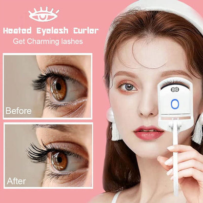 Rechargeable Heated Eyelash Curler – Effortless, Long-Lasting Curls for Natural Lashes – Quick Pre-Heat Handheld Design