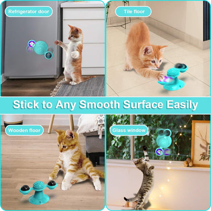 Catnip Carousel With LED Light & Suction Cup