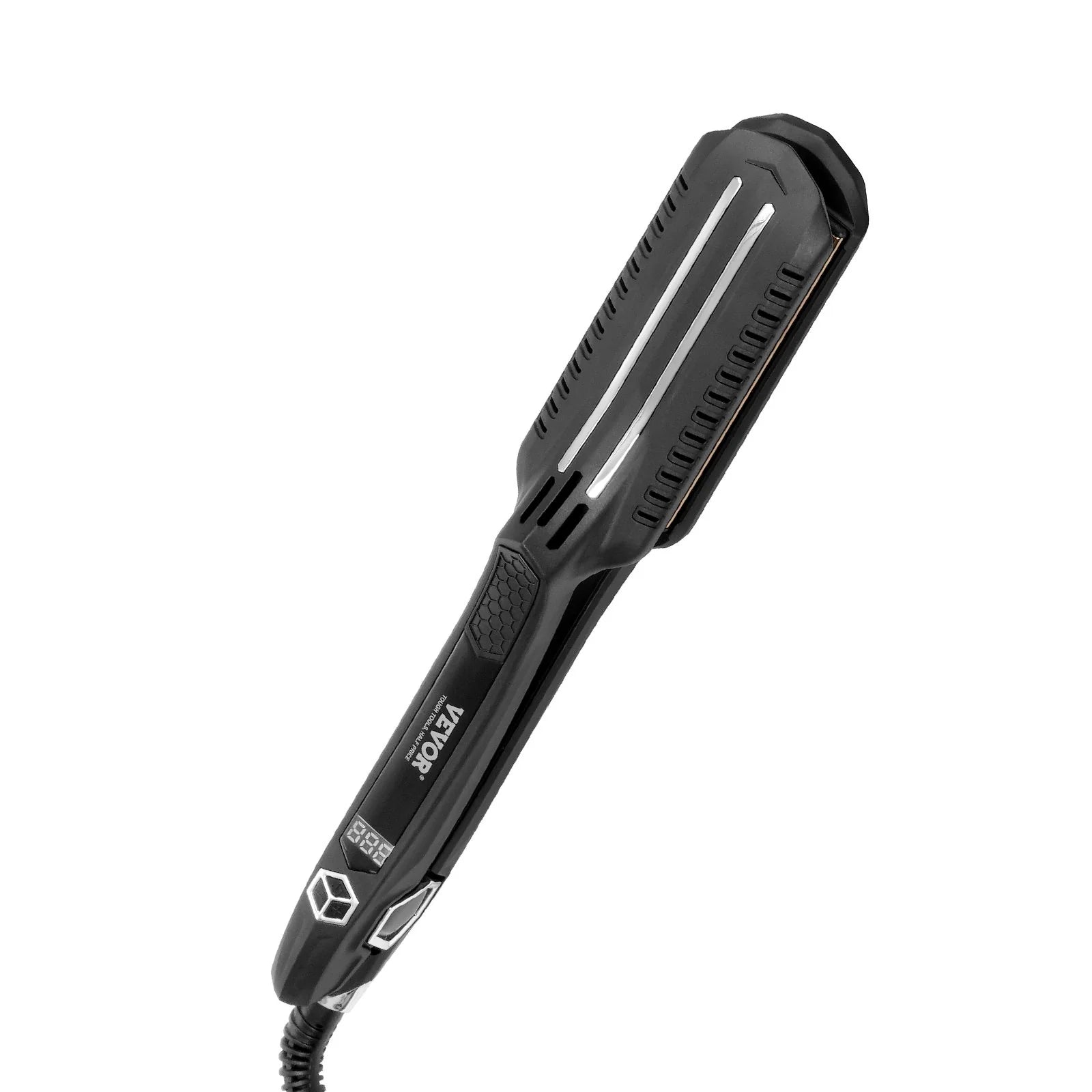 VEVOR Professional 1.5-Inch Titanium Hair Straightener with Dual Infrared Technology, LCD Display, 19 Temperature Settings (210°F to 450°F), Dual Voltage (110V/240V) for Salon, Home, and Travel Use