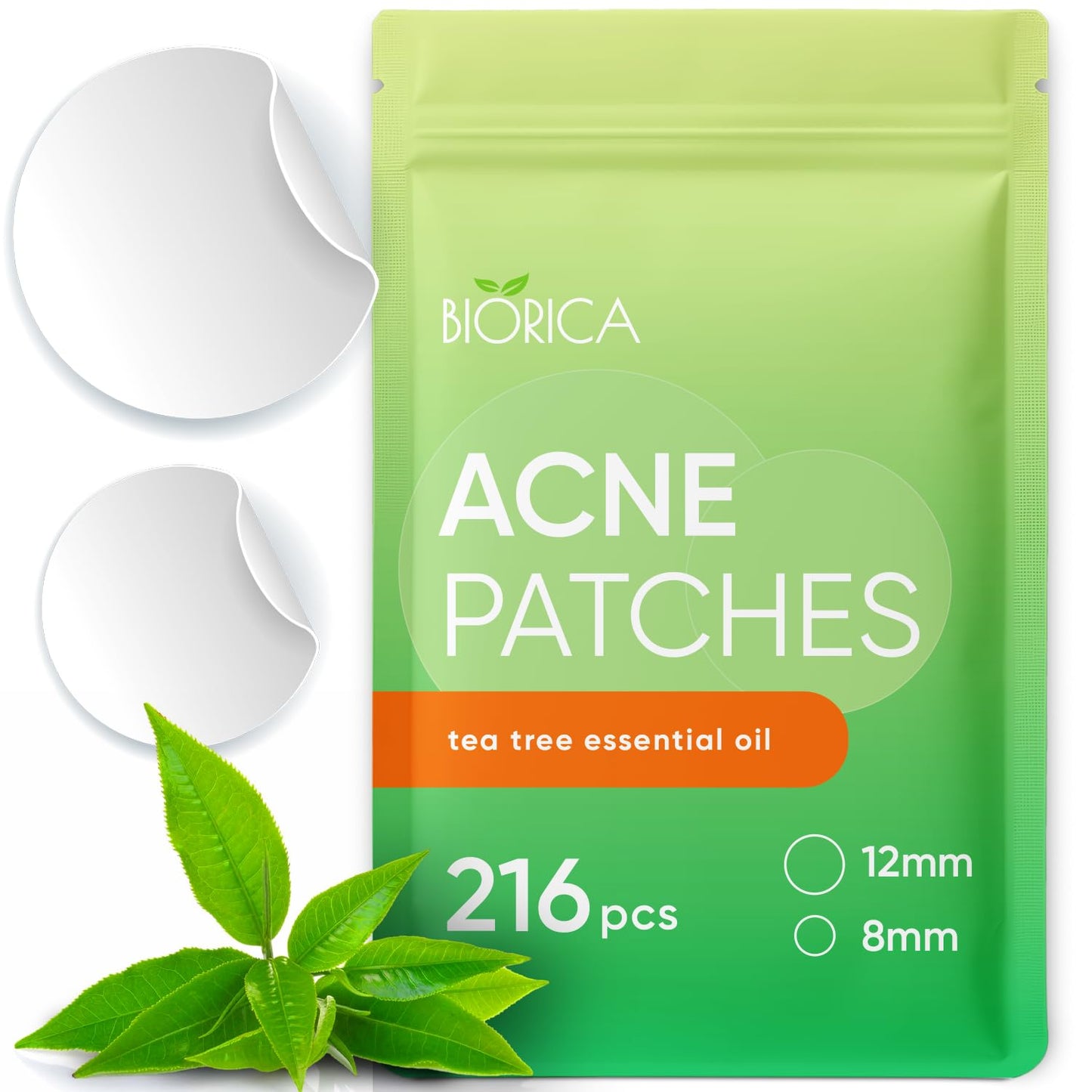 Tea Tree Oil Hydrocolloid Acne Patches - 216 Count Blemish Treatment Stickers