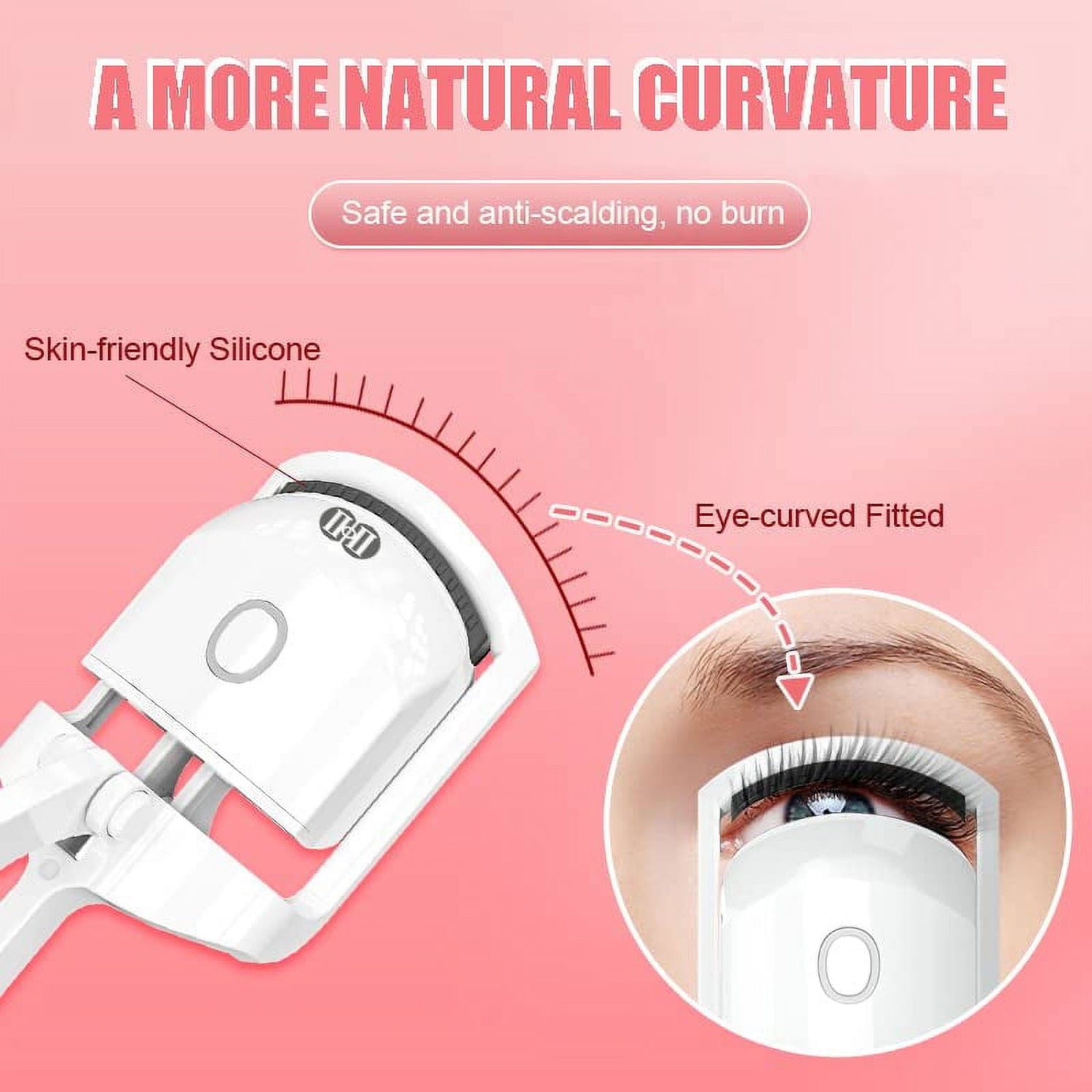 Rechargeable Heated Eyelash Curler - Effortlessly Curl & Last All Day for Beautiful, Natural Lashes!