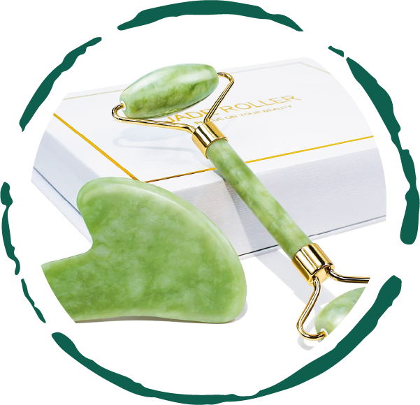 Jade Roller and Gua Sha Set in Elegant Gift Box