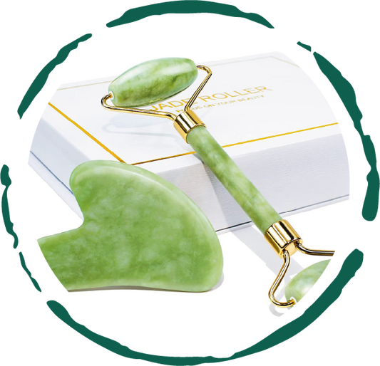 Jade Roller and Gua Sha Set in Elegant Gift Box