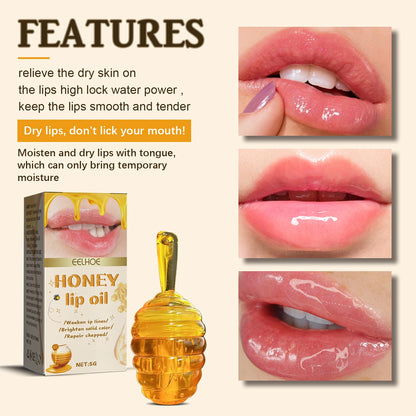 Honey Infused Lip Oil and Beeswax Balm for Long-Lasting Moisturization and Care Organic Cosmetic