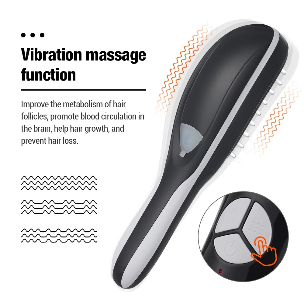 Electric Spray Massage Comb,Scalp Massager,Micro Current Head Meridian Massager anti Hair Loss Physiotherapy Apparatus Red and Blue Light Nourishing Scalp