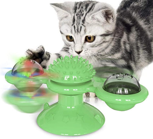 Catnip Carousel With LED Light & Suction Cup