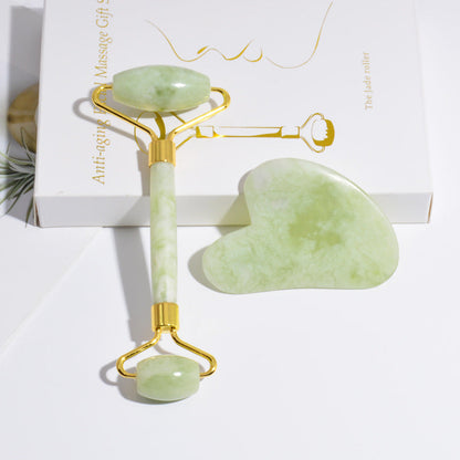 Jade Roller and Gua Sha Set in Elegant Gift Box