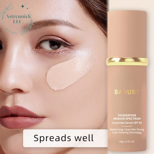 4-in-1 Hydrating Foundation with Medium Full Coverage, Concealer, SPF 50+, Longwearing Waterproof Formula for Natural Finish