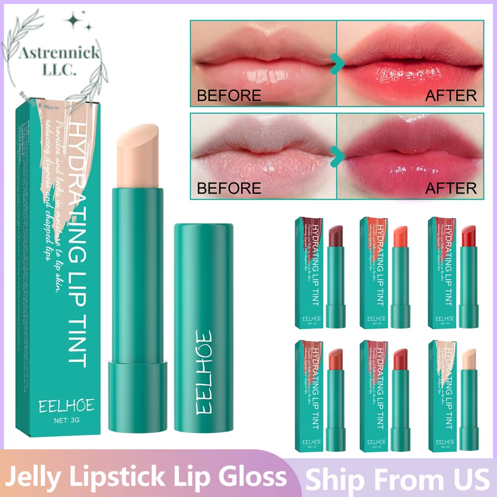 Moisturizing Jelly Lip Gloss 6-Color  - Long-Lasting, Transparent Lipstick with Anti-Drying Formula to Reduce Lip Lines and Enhance Color