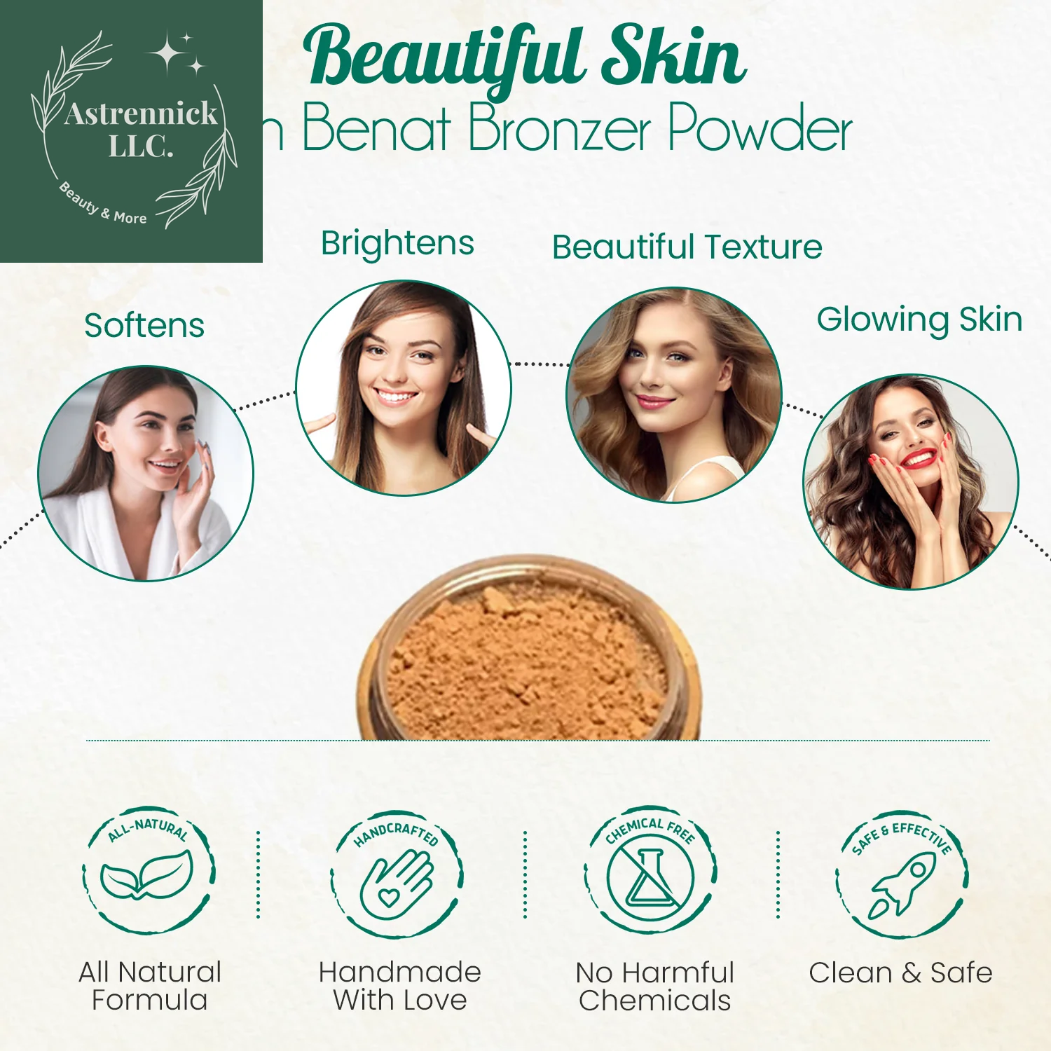 Eco-Friendly All-Natural Loose Bronzer Powder