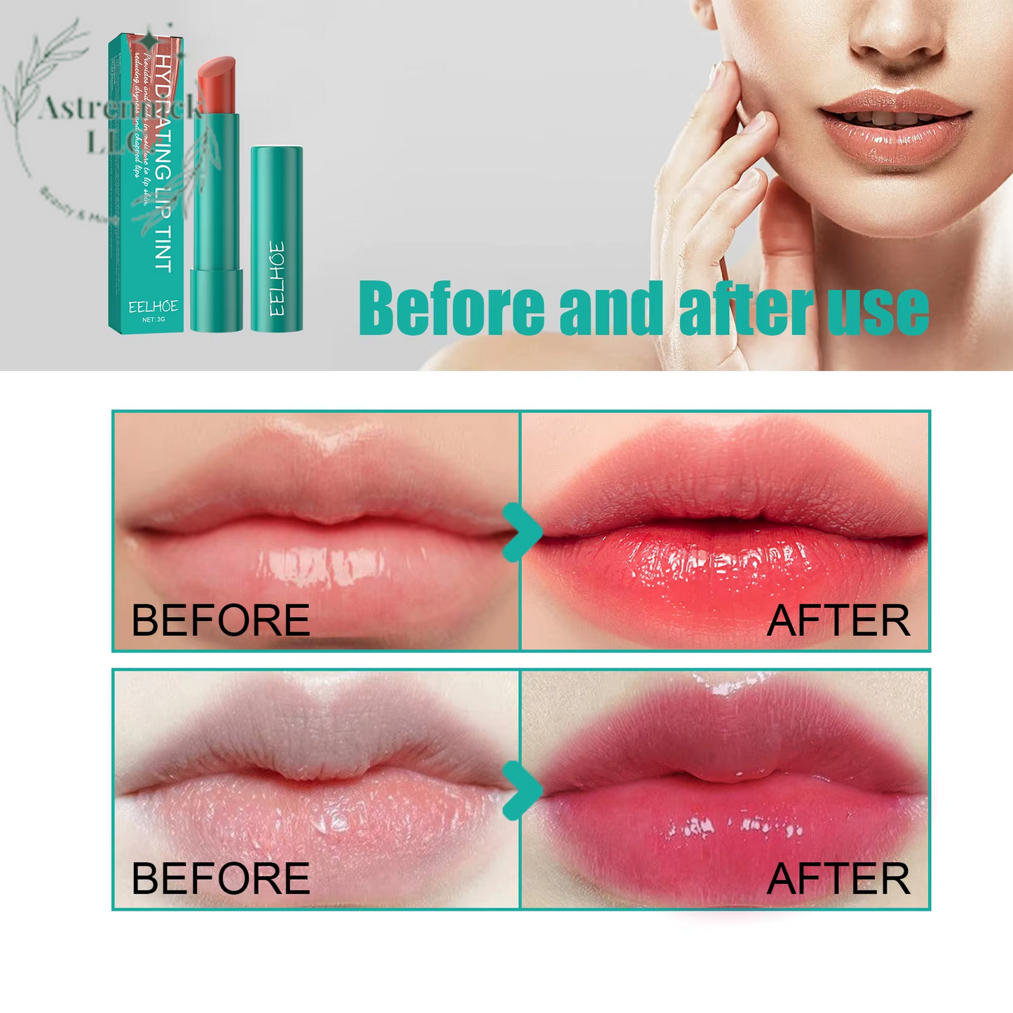 Moisturizing Jelly Lip Gloss 6-Color  - Long-Lasting, Transparent Lipstick with Anti-Drying Formula to Reduce Lip Lines and Enhance Color